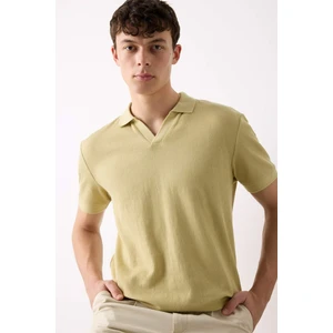 Regular Fit Polo Yaka Kısa Kollu Pilise Tişört B6382AX25SP