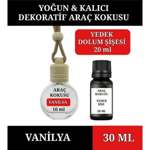 30 ml Vanilya Oto Parfümü - Ipli Araba Kokusu 10 ml + 20 Yedek Şişe .