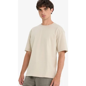 %100 Pamuk Boxy Fit Bisiklet Yaka Basic Düz Kısa Kollu Tişört D6070AX25SP