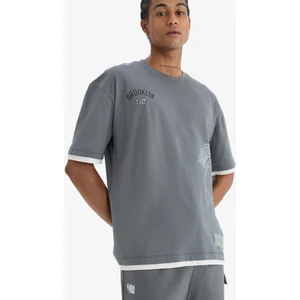 DeFactoFit NBA Brooklyn Nets Oversize Geniş Kalıp Bisiklet Yaka Kısa Kollu Tişört