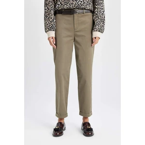 Carrot Fit Kemerli Gabardin Pantolon Cepli Yüksek Bel Düz Paça D7413AX24AU