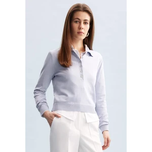 Defacto Regular Fit Polo Yaka Basic Düz Triko Kazak D6259Ax25Sp