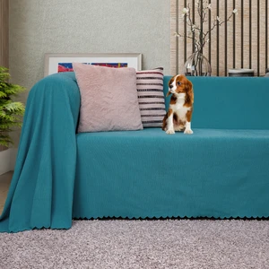 Latuda Concept Kaymaz Koltuk Örtüsü Çift Taraflı Mikrofiber Şönil 175x300 cm Turkuaz – Kedi Köpek ve Çocuk Dostu