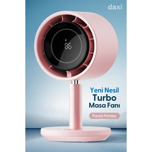 Airflow AF03 Yeni Nesil Şarjlı Turbo Masa Fanı, Ultra Güçlü Motor, Otomatik Yatay Salınım, Görünmez Fan Bıçakları, 14.5X26.5CM