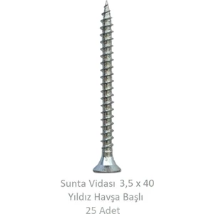 Sunta Vidası 3,5 x 40 mm 25 Adet Yhb Vida