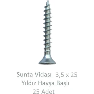 Sunta Vidası 3,5 x 25 mm 25 Adet Yhb Vida