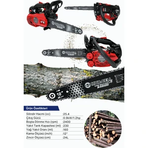 HRC2510 Benzinli Testere Hızar Motoru Ağaç Odum Dal Budama Kesme Testeresi 25CC