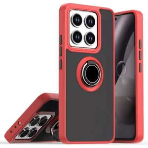 Xiaomi 14T Pro Uyumlu Kılıf Montreal Yüzüklü Standlı Kırmızı