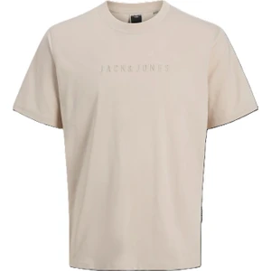 Jack & Jones Erkek Jcorecharge Mold Tee Ss T-Shirt Normal Kesim Bej Renk 12273070