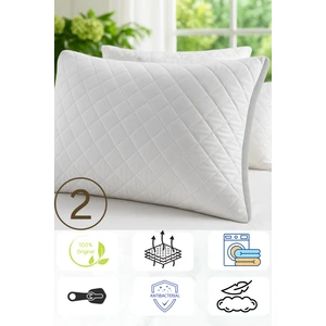 Skyes Home 2 Adet Klimalı Terletmez Yastık | 50×70 cm Ultra Dolgun | Boncuk Silikon Elyaf Dolgu | Fermuarlı | %100 Hava Alan | Mikrofiber Kılıf | Yıkanabilir | Nefes Alan Cool Pillow | Yazlık Konfor