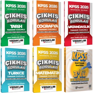 2026 Kpss Ortaöğretim Ön Lisans Tüm Dersler Konularına Göre Çıkmış Sorular-Çözümlü 3 Deneme Hediye
