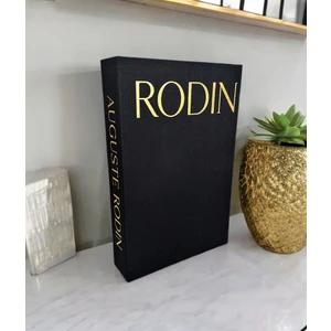 Kumaş Kaplı Dekoratif Kitap Kutusu Siyah Gold