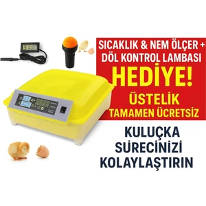 56 Lı Kuluçka Makinesi Nem Ölçer ve Lamba Hediyeli