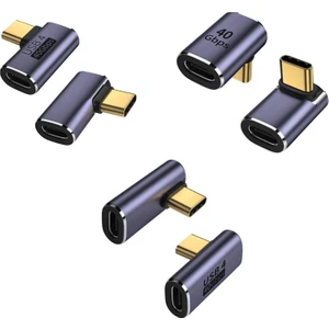 USB 4.0 Type C 90 Derece Adaptör 40GBPS Hızlı Veri Transferi 3'lü Set