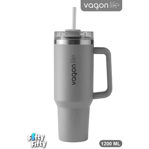 Quencher Cup 1200 ml Pipetli/rahat Içim Kulplu Paslanmaz Çelik Termos -FFVGN0581200ML