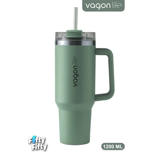 Quencher Cup 1200 ml Pipetli/rahat Içim Kulplu Paslanmaz Çelik Termos -FFVGN0581200ML