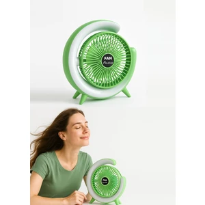 LM-102 | Colorful Breeze | USB Şarjlı | Sessiz |  Masaüstü Fan | 3 Kademeli Ayar & Atmosfer Işığı