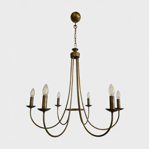 Klasik Tarz Eskitme Renkli 6 Başlıklı Avize