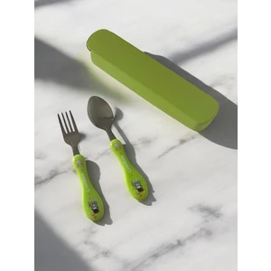 Çocuk Çatal-Kaşık Seti-Kutulu/yeşil