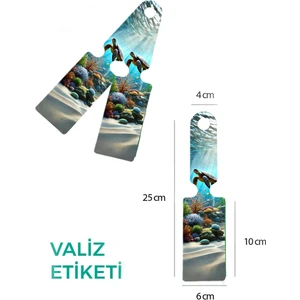 Trink Çanta Desenli Silikon Valiz ve Bavul  Bagaj   Isimlikli Etiket  * 2 Adet * Caretta