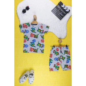 Erkek Çocuk Takım I Renkli Canlı Baskılı Pamuklu Tişört I Rahat Kısa Kollu Yazlık Tişört & Şort I