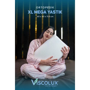 Xl Mega Boy Ortopedik Yastık - Boyun Destekli Visco Yastık 60X40X11/8 Pembe