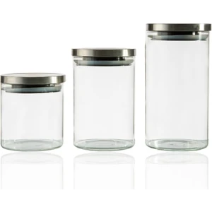 Plastik Kapaklı 3'lü Cam Kavanoz