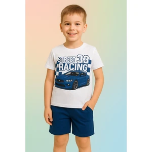 Erkek Çocuk Karakter Baskılı Şortlu Takım - Pamuklu, Cepli, Lastikli Bel - Yazlık Çocuk Takım