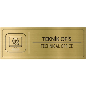 Teknik Ofis Isimlik Altın Metal Kapı Isimliği Levhası Yönlendirme Tabelası
