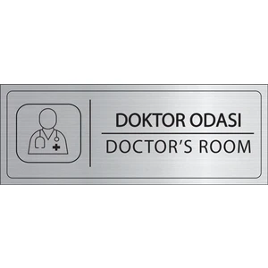 Doktor Odası Isimlik Gümüş Metal Kapı Isimliği Levhası Yönlendirme Tabelası