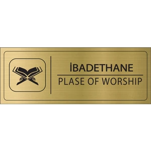 Ibadethane Isimlik Altın Metal Kapı Isimliği Levhası Yönlendirme Tabelası