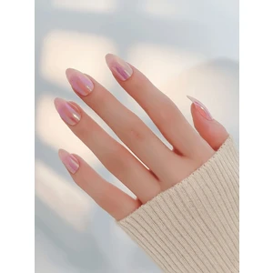 Tips Art Pembe Sedefli Badem 24’lü Takma Tırnak Seti & Zararsız Yapıştırıcı
