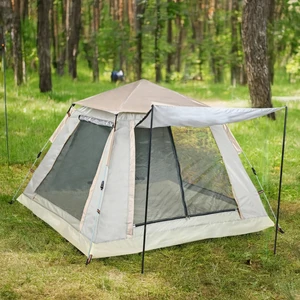 Tam Otomatik 4-6 Kişilik Tenteli Kamp Çadırı 240X240X155 cm (Krem)