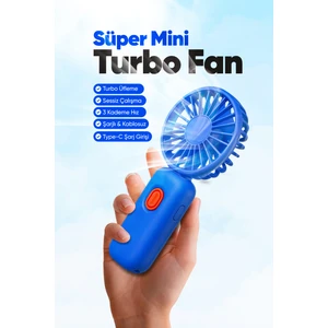 Taşınılabilir Şarjlı El Fanı - Turbo Üfleme Teknolojisi, 3 Kademe Hız Ayarı, Yüksek Dayanıklılık
