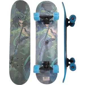 Desenli Kaykay Işıklı Silikon Tekerlekli Zımparalı Kaykay 80 cm Abec 7 Kanada Akağacı Skateboard