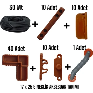 17X25 Sineklik Aksesuar Takımı (Büyük Paket )– Kolay Montaj, Dayanıklı Malzeme