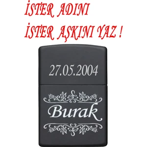 Bizle Tasarla Kişiye Özel Lazer Isim Baskılı Benzinli Metal Çakmak