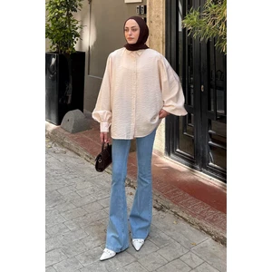 Sedef Balon Kol Gömlek Taş