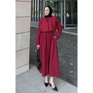 Pera Keten Etekli Takım Bordo