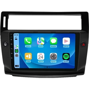 Cartech CE11065 Citroen C4 Siyah Çerçeve 2004-2010 4gb Ram 32GB Hafıza Carplay Android Multimedya Teyp