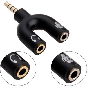 3.5mm Aux Y Splitter Adapter For Separation Of Headphone Output And Mic Input Mikrofon Kulaklık Ayırıcı Aparat