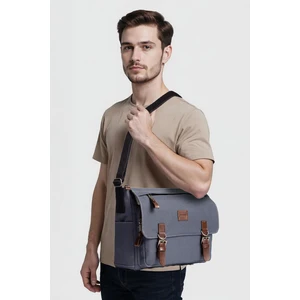 GK72 Kanvas Postacı Çantası Omuz Çantası Laptop Bölmeli Okul Çantası