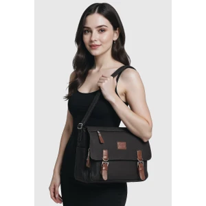 GK72 Kanvas Postacı Çantası Omuz Çantası Laptop Bölmeli Okul Çantası