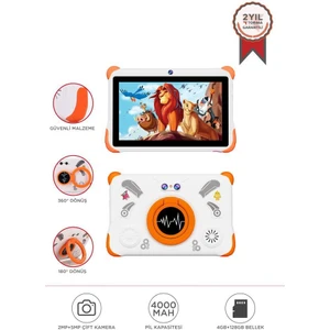 T15 Beyaz 4gb +128 GB Tablet Çocuk Tableti Kılıf Hediyeli