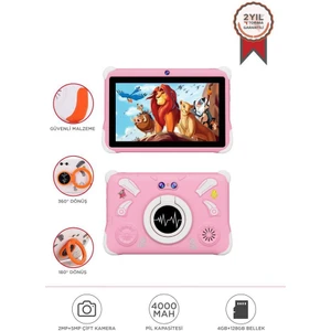 T15 Pembe 4gb +128 GB Tablet Çocuk Tableti Kılıf Hediyeli