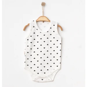 Kalp Baskılı %100 Pamuk Kolsuz Bady Zıbın