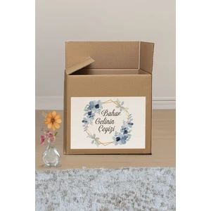 Gelin Temalı Çeyiz Bohça Bavul Koli Etiketi 20 Adet A4 Boyutunda Renkli Sticker