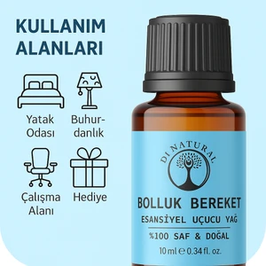 Di Natural Bolluk - Bereket Uçucu Yağ Saf Doğal Esans Buhurdanlık Difüzör Oda Esansı 10 ml