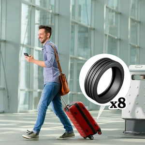8'li Valiz Tekerlek Silikonu - Bavul Teker Koruyucu - Valiz Teker Koruyucu - Valiz Teker Ses Önleyici - Bavul Teker Koruyucu Silikon