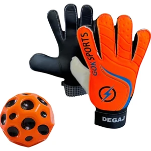 Çocuk Kaleci Eldiveni Bilek Bandajlı Kaleci Refleks Zıplayan Eğitim Topu Seti 1 Adet